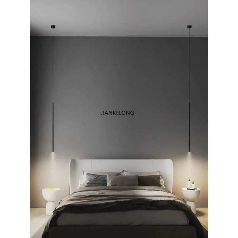 lampe suspension moderne noir lisse opaque 4000K 3000K 6000K chambre salon