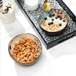 bol décoratif coquille coco artisanal mosaïque bois rangement bijoux clés maison