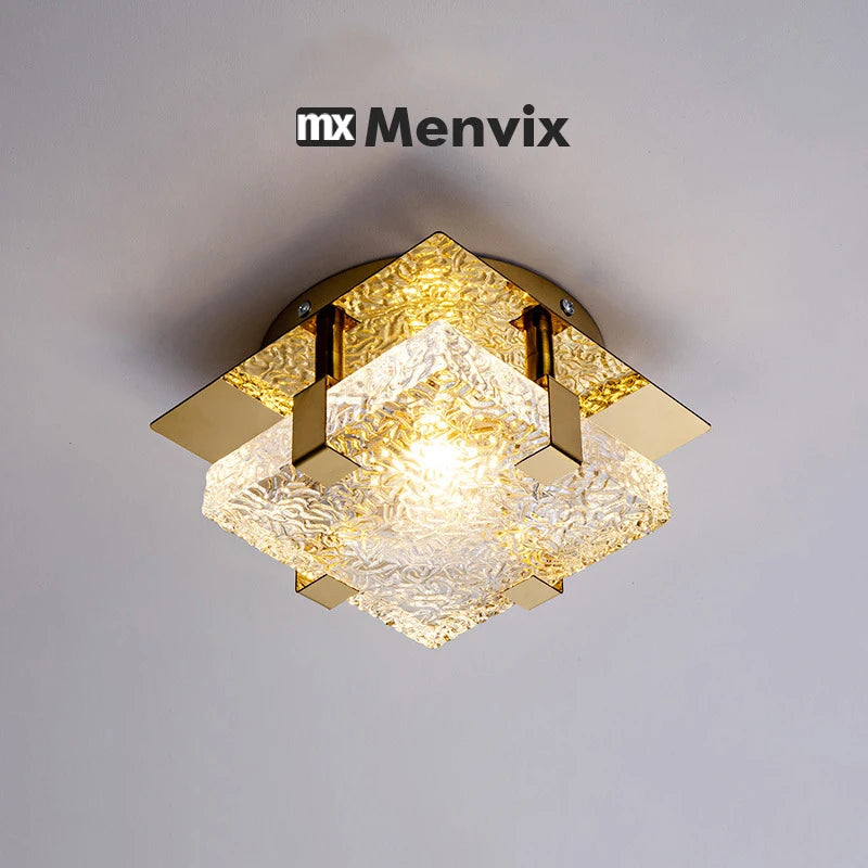 lampe moderne or transparent texture marbrée verre cuivre led acier vis facile chambre salon