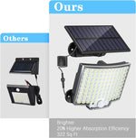lampe murale solaire 106 led ip65 moderne clips noir abs