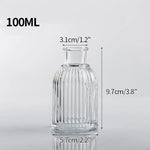 vases décoratifs modernes transparents rayures vertes fleurs maison table mariage