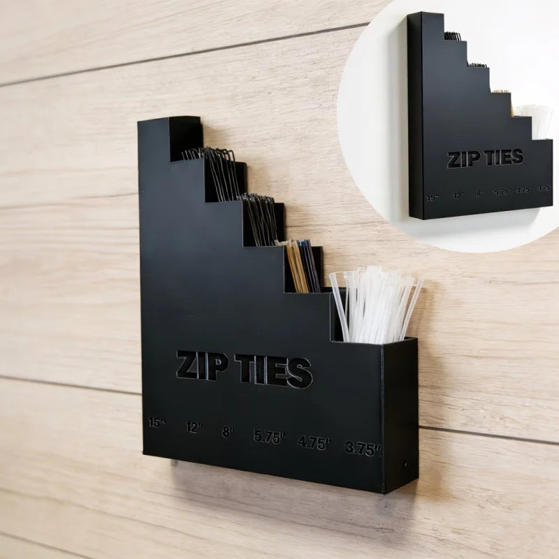 rangement mural boîte zip ties noir outils atelier garage moderne fonctionnel