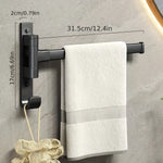 porte serviettes mural acier inoxydable gris moderne lisse pivotant salle bain pliable autoinstallation
