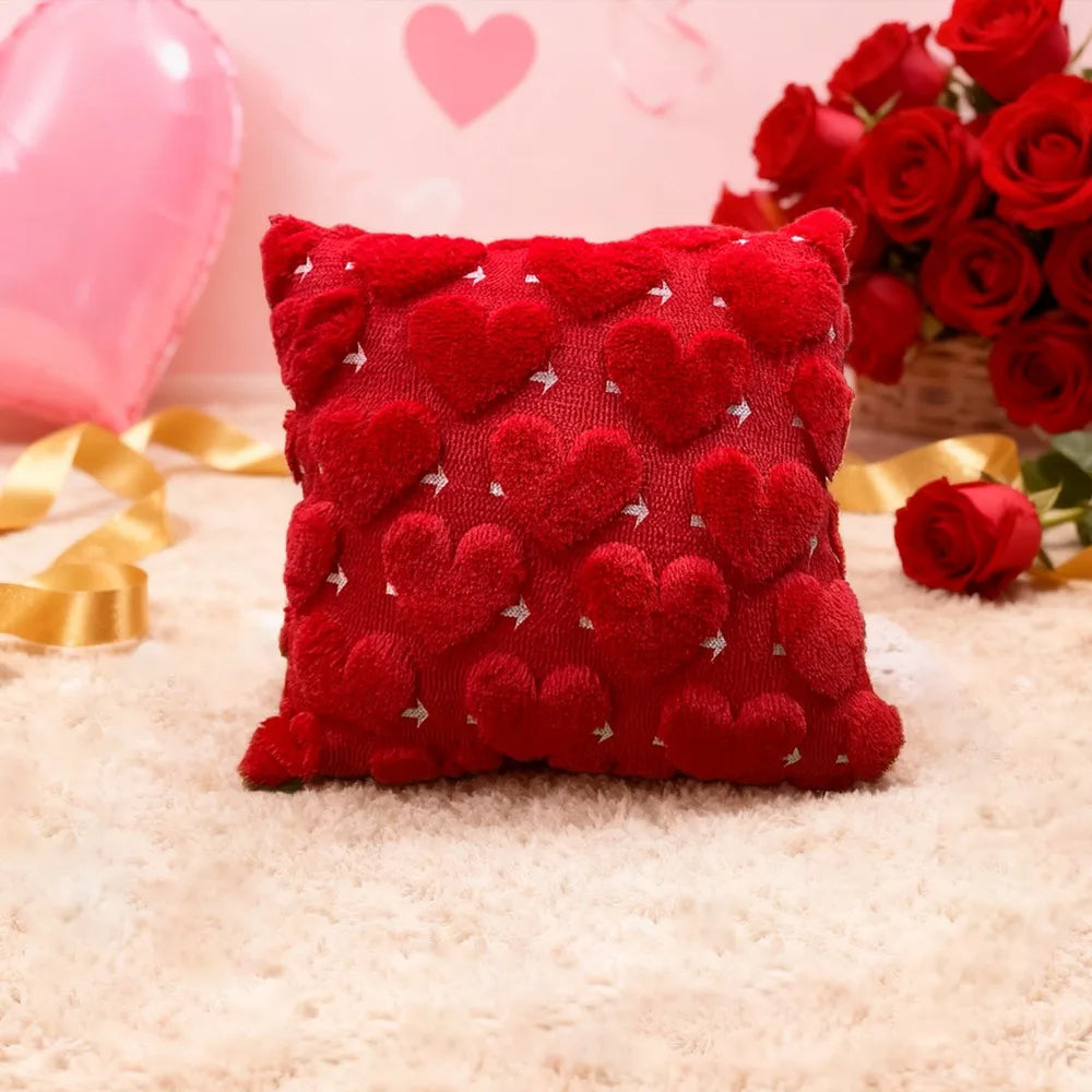 coussin rouge motif cœurs doux opacité 45cm 45cm lit décoration romantique polyester coton