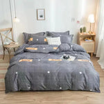 housse couette ensemble literie coton polyester motif fleurs ours moderne 150x200cm blanc