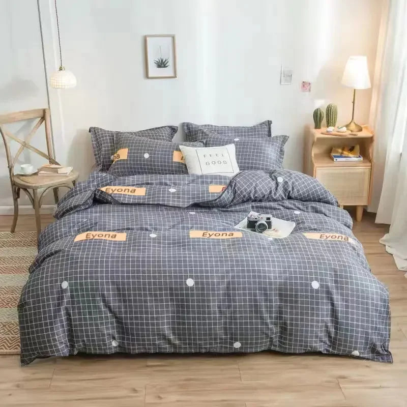 housse couette ensemble literie coton polyester motif fleurs ours moderne 150x200cm blanc