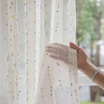 rideau polyester moderne translucide points multicolores blanc salon chambre boutique