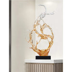sculpture moderne vague océan transparent bleu clair abstraite décoration intérieure maison salon