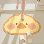 tapis sol antidérapant dessin animé mignon visages porcs blanc rose