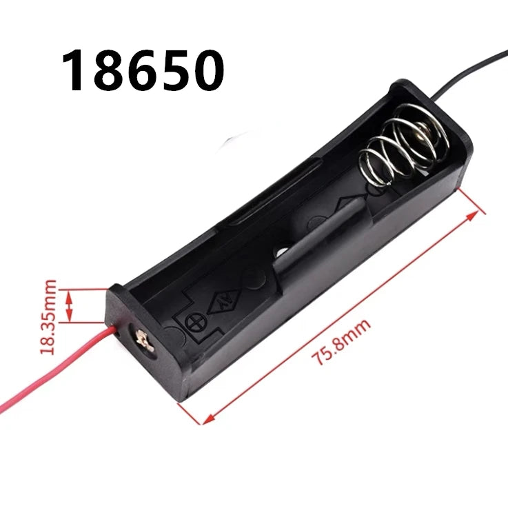 boîtes rangement batteries 18650 AA noires clips pratiques emplacements multiples