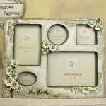 cadre photo vintage floral beige clair fleurs jaunes romantique differentes tailles adhésif