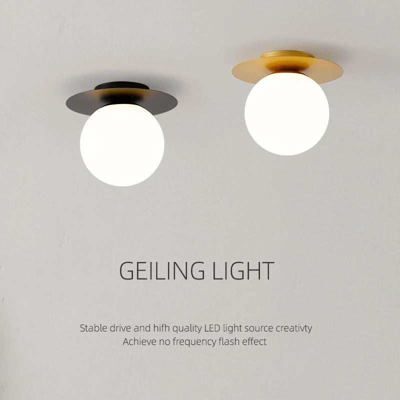 lampe moderne sphérique noir doré minimaliste éclairage intérieur chambre salon