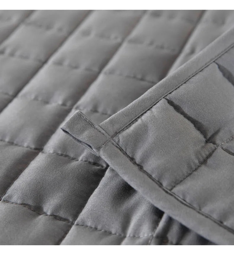 couverture lestée poids adulte gris moderne carreaux anti stress sommeil qualité polyester couches