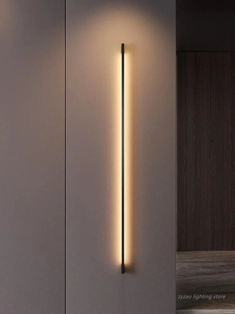 lampe poser moderne noire fixée mur 100cm 80cm 60cm 40cm led éclairage quotidien aluminium