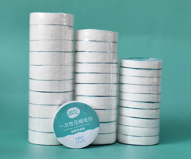 lot 10 serviettes papier compressées blanches jetables voyage séchage rapide usage unique