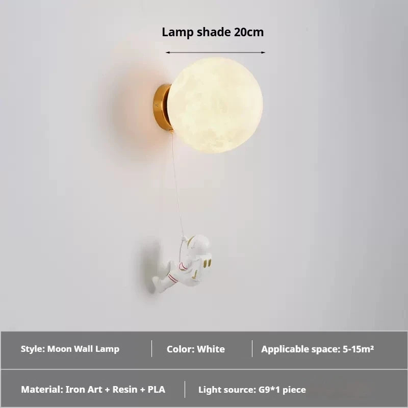 appliques murales modernes lampes décoratives astronautes lunes éclairage blanc bébé chambre