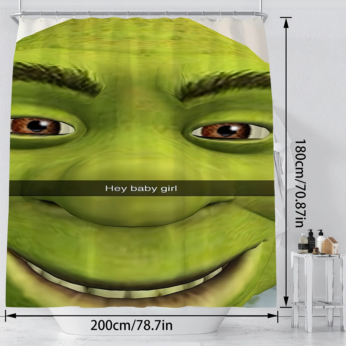 rideau douche vert personnages animés moderne opacité grenouille anneaux métalliques machine wash polyester