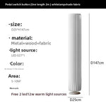 lampe sol moderne blanche tissu rayures verticales cylindrique salon chambre intérieur chic