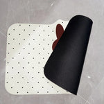 tapis sol absorbant rapide anti dérapant salle bain blanc noir points noirs visage lapin