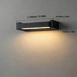 lampe murale led moderne ip65 350 rotatable noir verre trempé 235mm 335mm