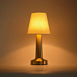lampe table moderne or abat jour tissu rechargeable tactile chambre coucher led beigeclair