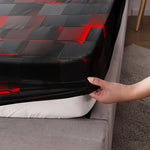 draps housse taies oreiller motifs cubes 3d moderne rouge noir futuriste qualité impression hd