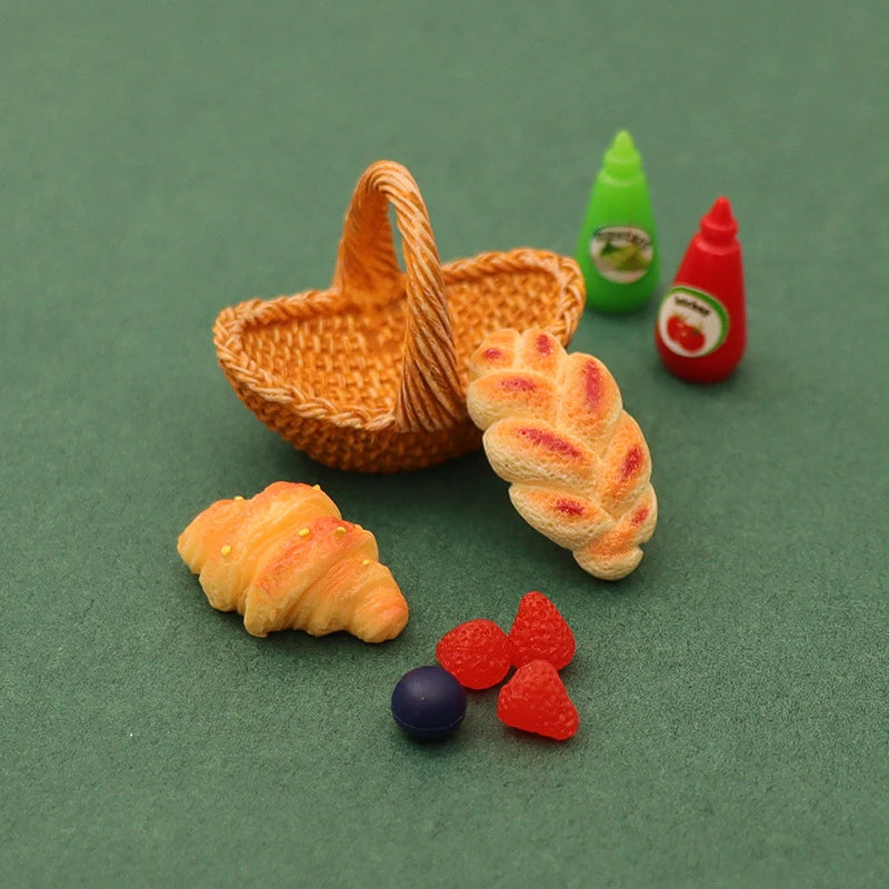 paniers osier miniature fruits pains éducatifs décor maison jouet orange tressé rustique