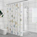 rideau douche fleuré moderne imperméable blanc lavable machine anneaux suspension