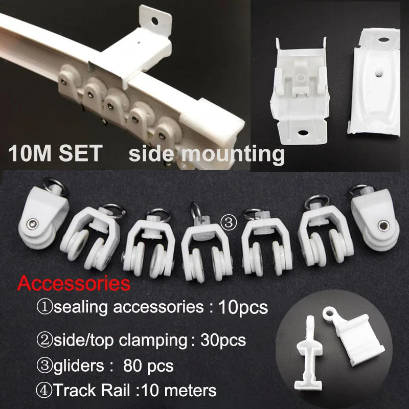 rideau glissière blanc moderne clips top clamping 1m 2m 3m