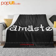 housse couette polaire noir imprimé namaste moderne zen intérieur 120x200cm