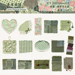 autocollants vintage tissu carnets notes motifs fleuris vichy dentelle tasseaux métal tissu vieux artisanal
