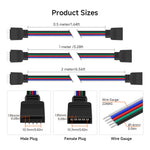 câbles led connecteurs mâle femelle 4pin 5pin 6pin 5pcs 100cm 200cm 50cm clips modernes
