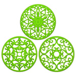 tapis table silicone moderne bleu vert rose motif floral clips