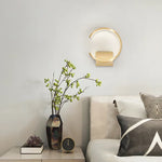 lampe murale moderne or blanc rond éclairage quotidien contemporain fixée mur trichromatique dimmable