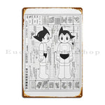 plaque métallique vintage dessin animé astro boy gris pré perçus décoration muraleDimensions20x30cm
