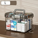 boîte rangement médicaments transparente étanche réutilisable urgence compartiments poignée moderne