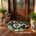 tapis porte demi rond motif floral moderne antidérapant lavable divers couleurs abeilles mandala