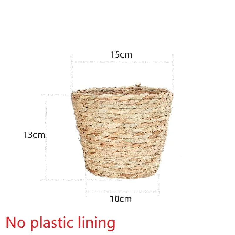 paniers tissés paille rustique boho chic intérieur extérieur stockage fleurs verte naturel