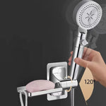 support pommeau douche adhésif porte savon rangement mural moderne flexible douche noir argenté grisclair