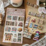 miniatures livres vintage adhésifs fleurs motifs géométriques romantiques couleurs variées décoratives bricolage scrapbooking journal