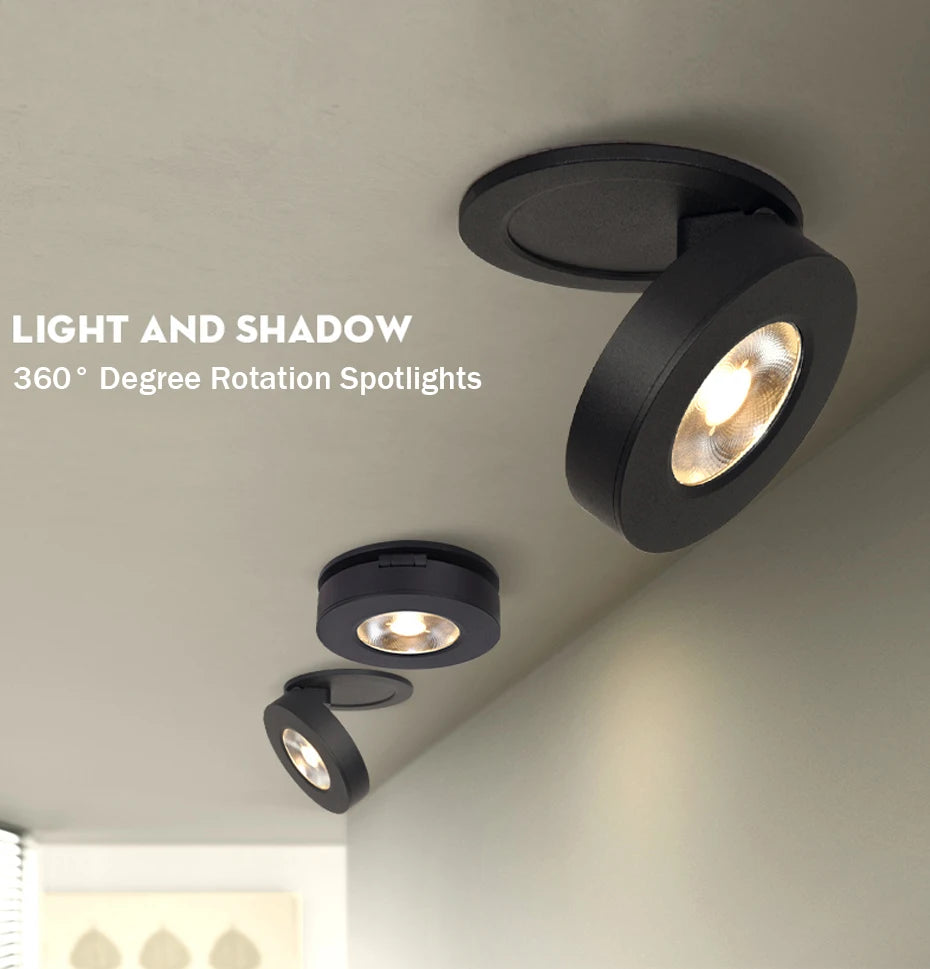 Spot LED dimmable 220V blanc noir moderne minimaliste fixé vis 6000K 4000K 3000K