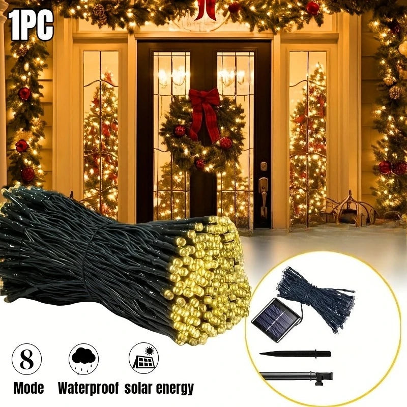 guirlande lumineuse solaire extérieure décorative jardin terrasse led étanche piquets panneaux