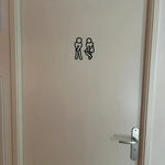 décorations minimalistes adhésives symboles toilettes noir silhouettes personnes porte wc salle bain