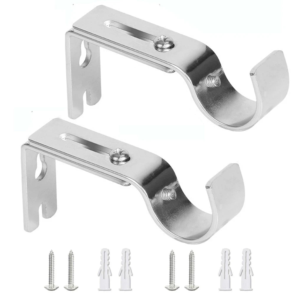 supports rideau modernes métal noir vis réglables tringle pouce opaques accessoires voilures