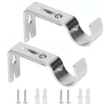 supports rideau modernes métal noir vis réglables tringle pouce opaques accessoires voilures