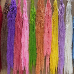 rubans decoratifs festifs bleu rouge blanc violet rose vert jaune gris texture crepon franges