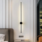 lampe murale led moderne noire 80cm minimaliste éclairage chambre cuisine