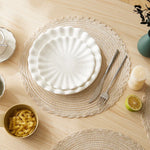 lot sets table ronds coton tressé vert gris beige motif spirale