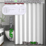 rideau douche blanc uni moderne opacité acier inoxydable facile nettoyer respectueux l'environnement classic