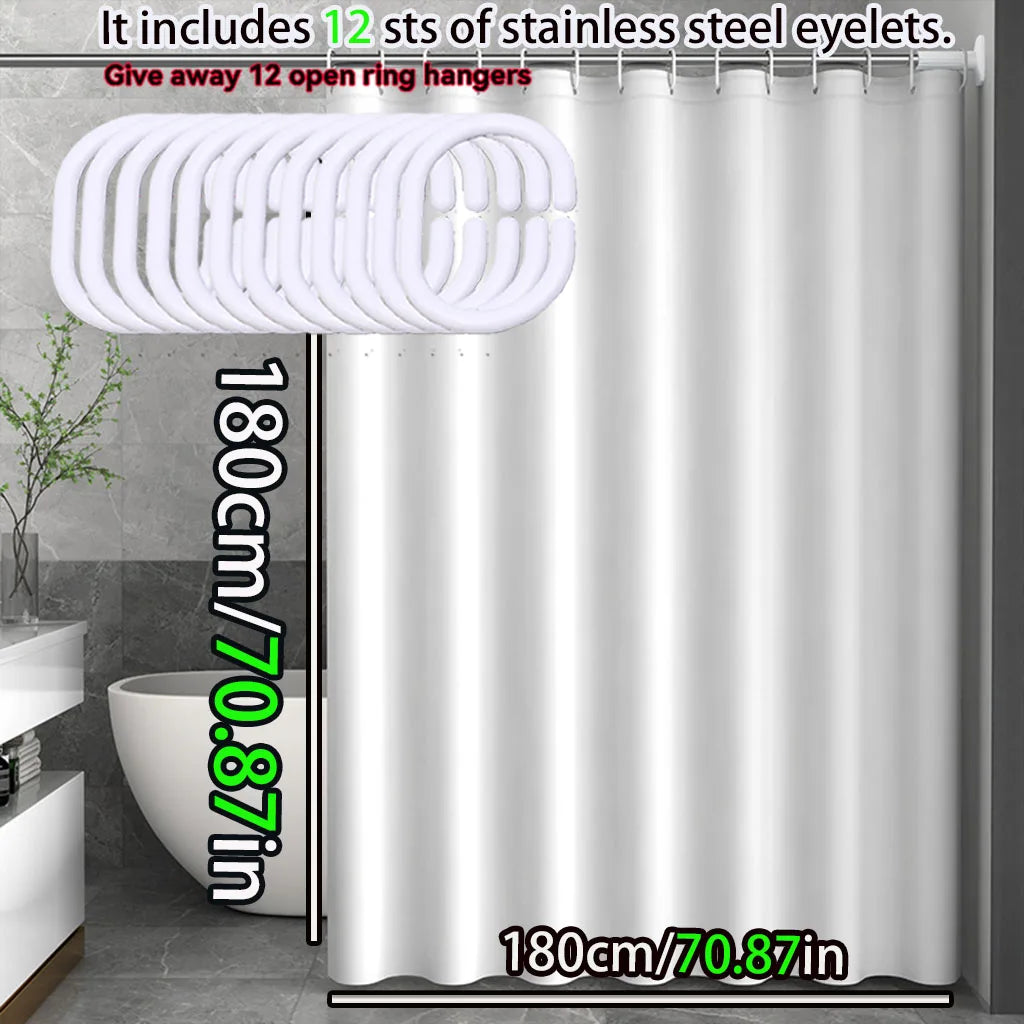 rideau douche blanc uni moderne opacité acier inoxydable facile nettoyer respectueux l'environnement classic